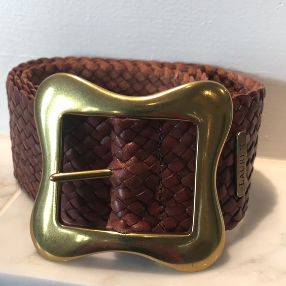 Ralph Lauren Woven Belt with Gold Buckle - Picture 3 of 8